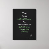 Adult Ballet Dancer Sage/White Text Lg. Canvas Afdruk (Voorkant)