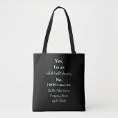 Adult Ballet Dancer Sage/White Text Tote Bag (Voorkant)