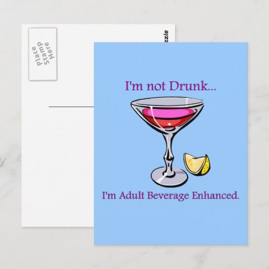 Adult Beverage Enhanced Briefkaart (Voorkant / Achterkant)