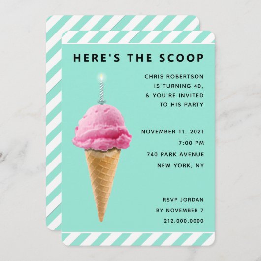 Adult Birthday Invitation Kaart (Voorkant / Achterkant)