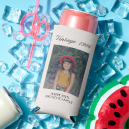Adult Birthday Party Favor Fun Vintage Baby Photo Seltzer Blikjeskoeler