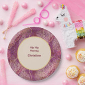 Adult Birthday Silhouette Stencil Art Pattern Papieren Bordje (Feest)