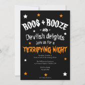Adult Boos en Booze Halloween Party Kaart (Voorkant)