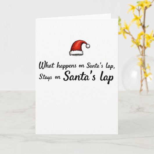 Adult Christmas card what happens on Santas lap Kaart (Gele Bloem)