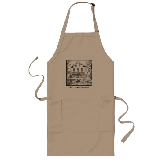 Adult Clay Apron Lang Schort (Voorkant)