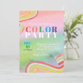 Adult Color Thleed Party Invitation Kaart (Staand voorkant)
