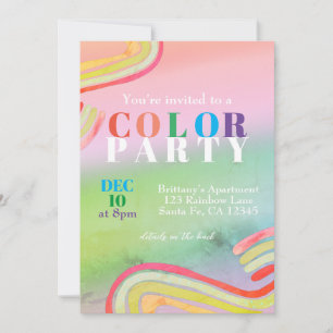Adult Color Thleed Party Invitation Kaart
