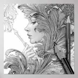 Adult Coloring Blending and Shading Technique Poster