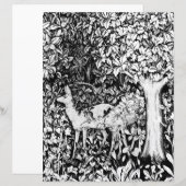 Adult Coloring Page - William Morris Forest Deer (Voorkant / Achterkant)