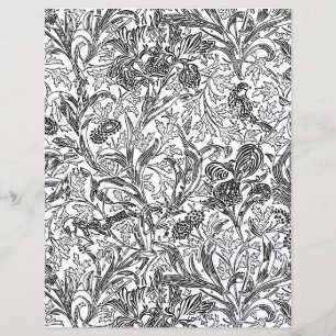 Adult Coloring Page - William Morris Iris Pattern