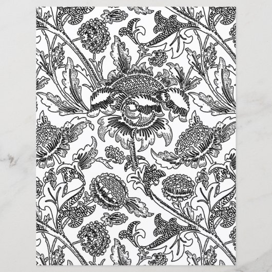 Adult Coloring Page, William Morris Sunflower (Voorkant)
