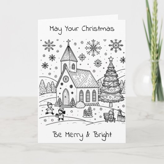 Adult Coloring Personalized Christmas  Kaart (Voorkant)