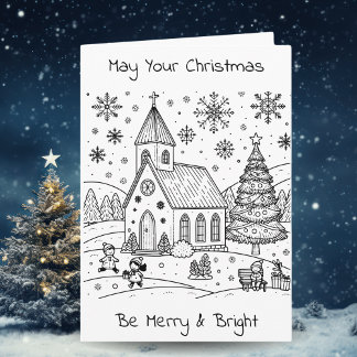 Adult Coloring Personalized Christmas  Kaart