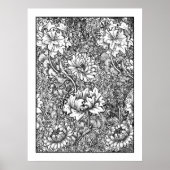 Adult Coloring Poster William Morris Chrysanthemum (Voorkant)