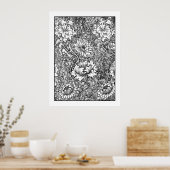 Adult Coloring Poster William Morris Chrysanthemum (Keuken)