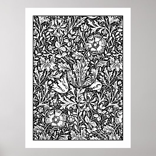 Adult Coloring Poster William Morris Floral Garden (Voorkant)