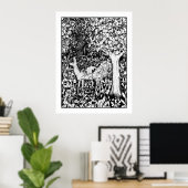 Adult Coloring Poster William Morris Forest Deer (Thuiskantoor)