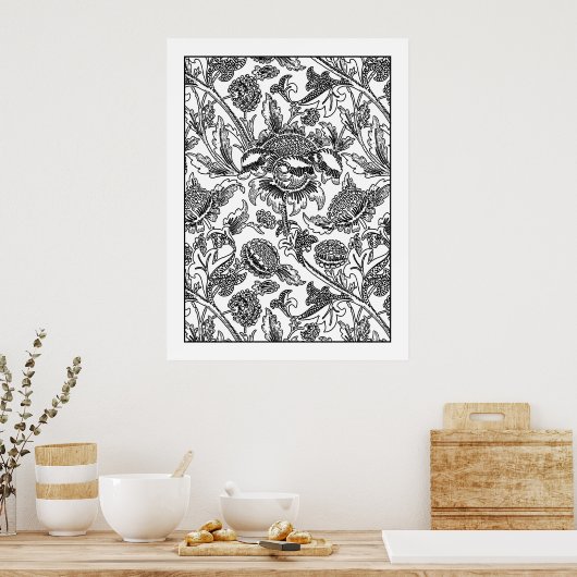 Adult Coloring Poster William Morris Sunflower (Keuken)