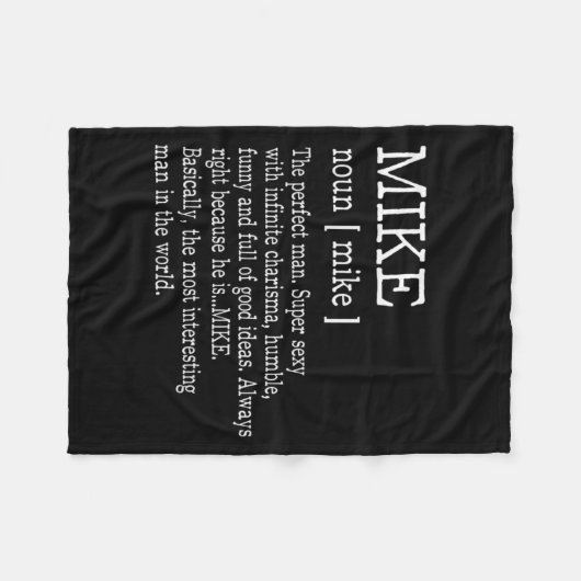 Adult Definition First Name Mike Men Funny Fleece Deken (Voorkant (Horizontaal))