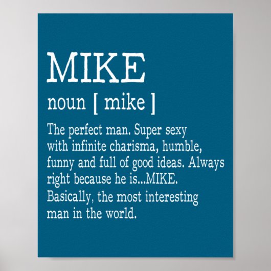 Adult Definition First Name Mike Men Funny  Poster (Voorkant)