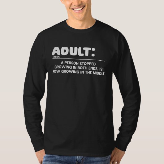 Adult Definition Hilarious Gag Dictionary  Person T-shirt (Voorkant)