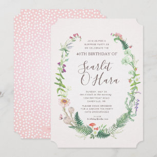 Adult Floral verjaardagsuitnodiging voor elke leef Kaart