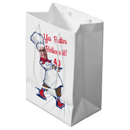 Adult Funny Chef Birthday Uw gezicht toevoegen Medium Cadeauzakje