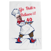 Adult Funny Chef Birthday Uw gezicht toevoegen Medium Cadeauzakje (Voorkant)