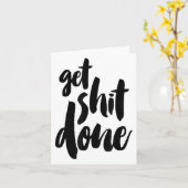 Adult Get Sht Done Motivational Quote  Kaart (Gele Bloem)