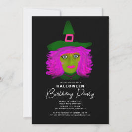 Adult Halloween Birthday Party Invitation Kaart