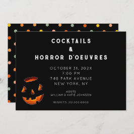 Adult Halloween Cocktail Party Invitation Kaart