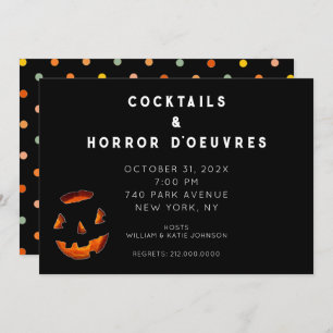 Adult Halloween Cocktail Party Invitation Kaart