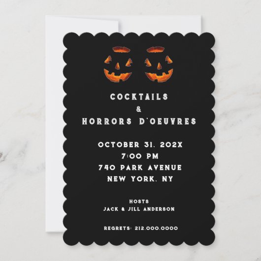 Adult Halloween Cocktail Party Invitation Kaart (Voorkant)