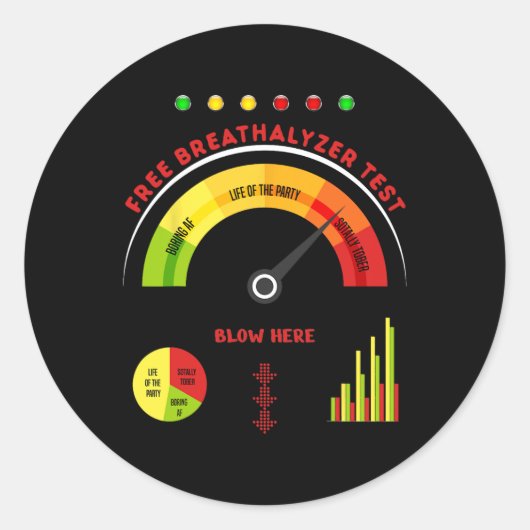 Adult Halloween Costume Breathalyzer mannen hallow Ronde Sticker (Voorkant)