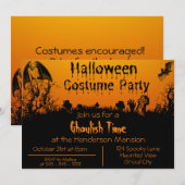 Adult Halloween Costume Party Invitation Kaart (Voorkant / Achterkant)