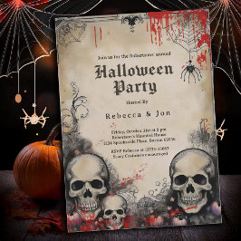 Adult Halloween Gothic Annual Party Invitation Kaart