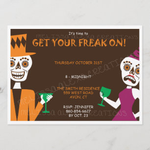 Adult Halloween Invitation Kaart