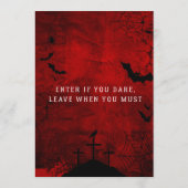 Adult Halloween Party Invitation - Red & Black Kaart (Achterkant)