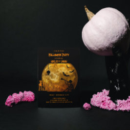 Adult Halloween Party Moon Spider Kaart