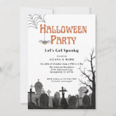 Adult Halloween Party  zwart kerkhof Kaart (Voorkant)