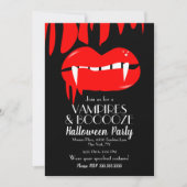 Adult Halloween Vampire Party Red Black Invitation Kaart (Voorkant)