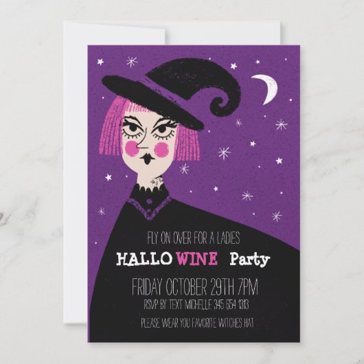 Adult Halloween Wine Party dames nacht Kaart (Voorkant)