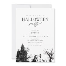 Adult Haunted House Halloween Party Uitnodiging