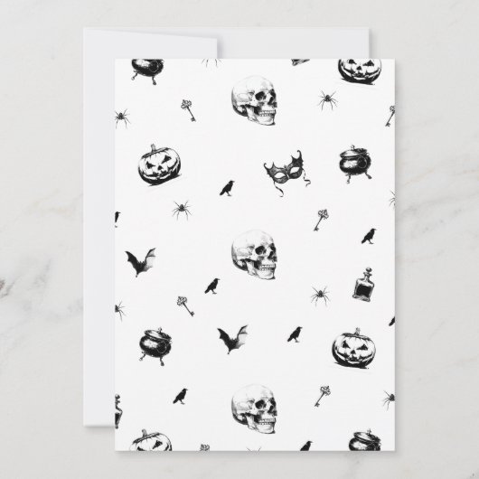 Adult Haunted House Halloween Party Uitnodiging (Achterkant)