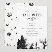 Adult Haunted House Halloween Party Uitnodiging (Voorkant / Achterkant)