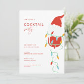 Adult Holiday Cocktail Party kerstwijn Santa Santa Kaart (Staand voorkant)