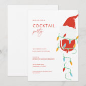 Adult Holiday Cocktail Party kerstwijn Santa Santa Kaart (Voorkant / Achterkant)