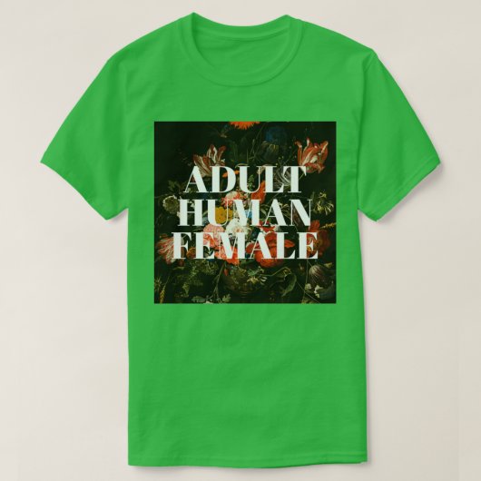Adult human female Renaissance flowers T-shirt (Design voorkant)