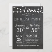 Adult Joint Birthday Party Invitation schoolbord Kaart (Voorkant)
