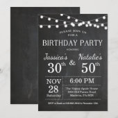 Adult Joint Birthday Party Invitation schoolbord Kaart (Voorkant / Achterkant)